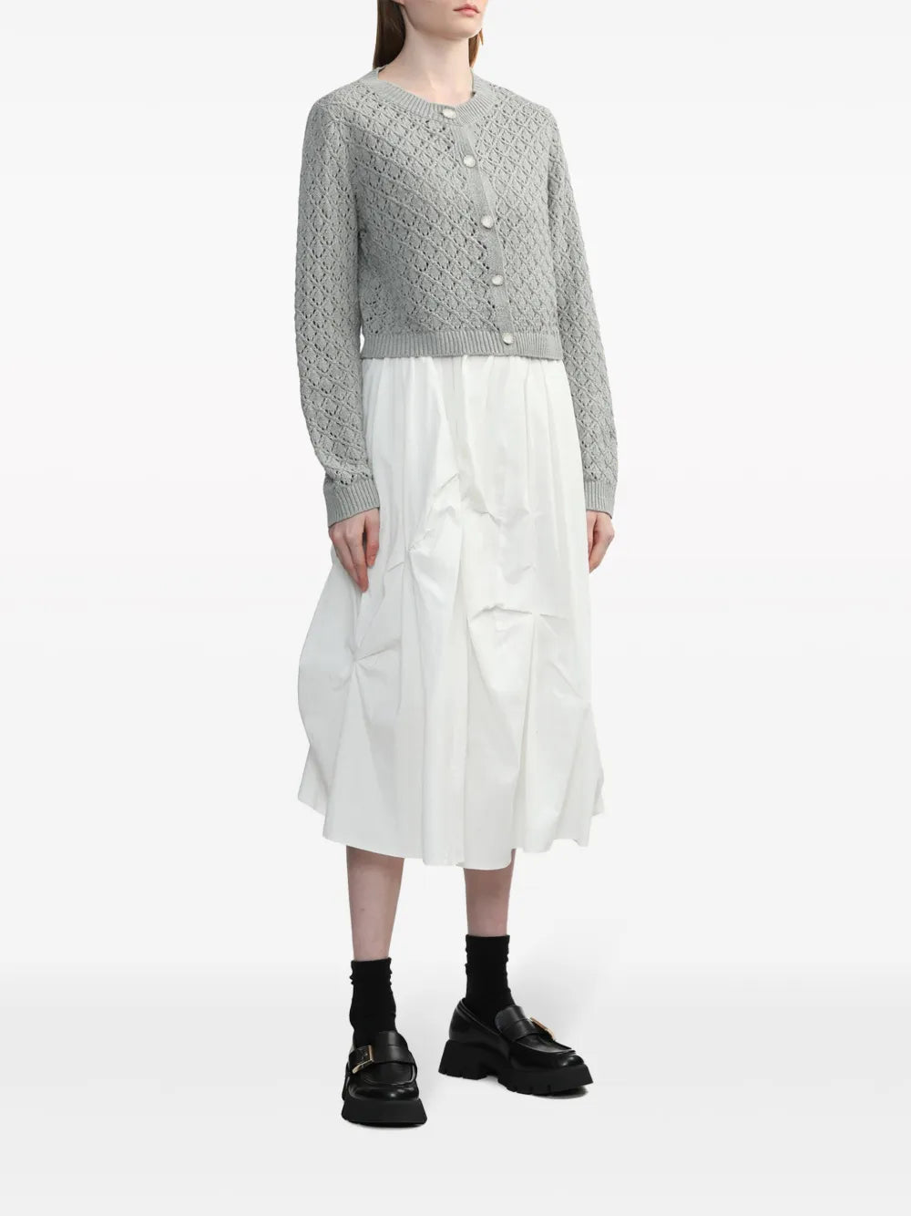 Pointelle-Knit Cardigan