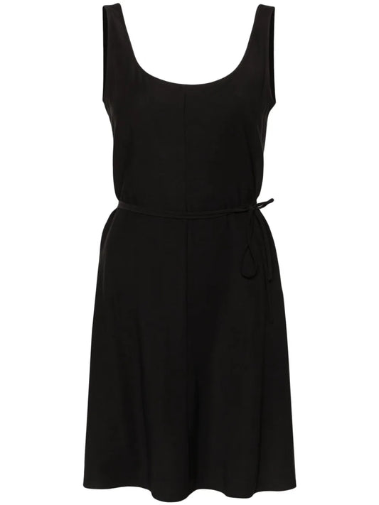 Scoop-Neck Twill Minidress