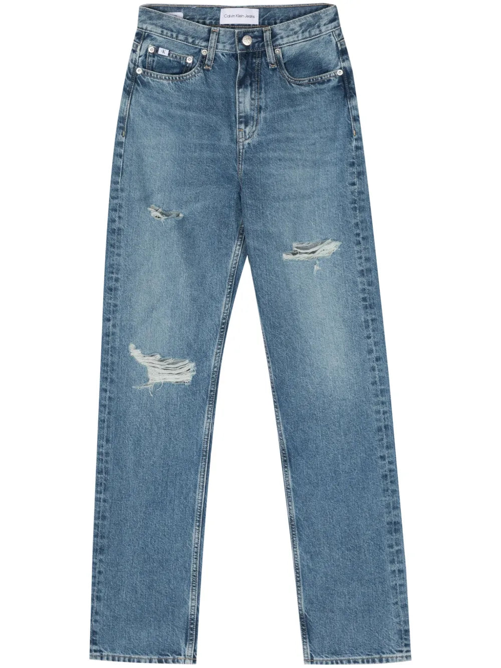 High-Rise Straight Cotton Jeans