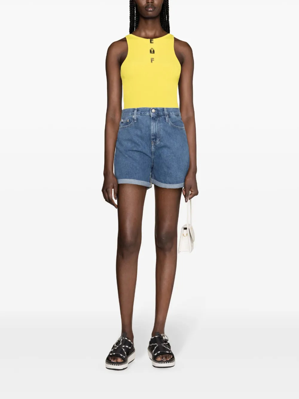 High-Rise Denim Shorts