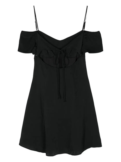 Cold-Shoulder Flared Mini Dress