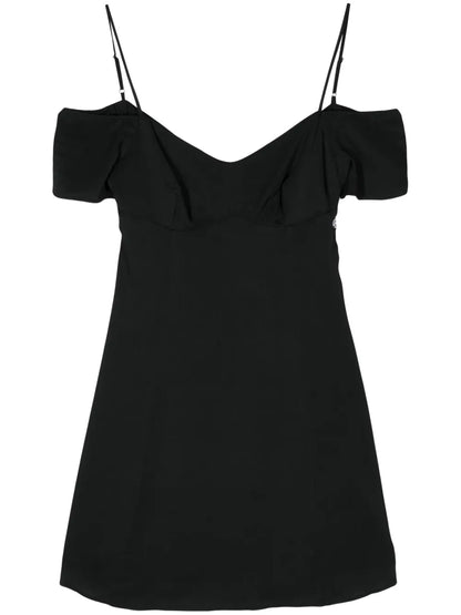 Cold-Shoulder Flared Mini Dress