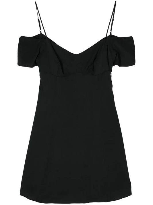 Cold-Shoulder Flared Mini Dress