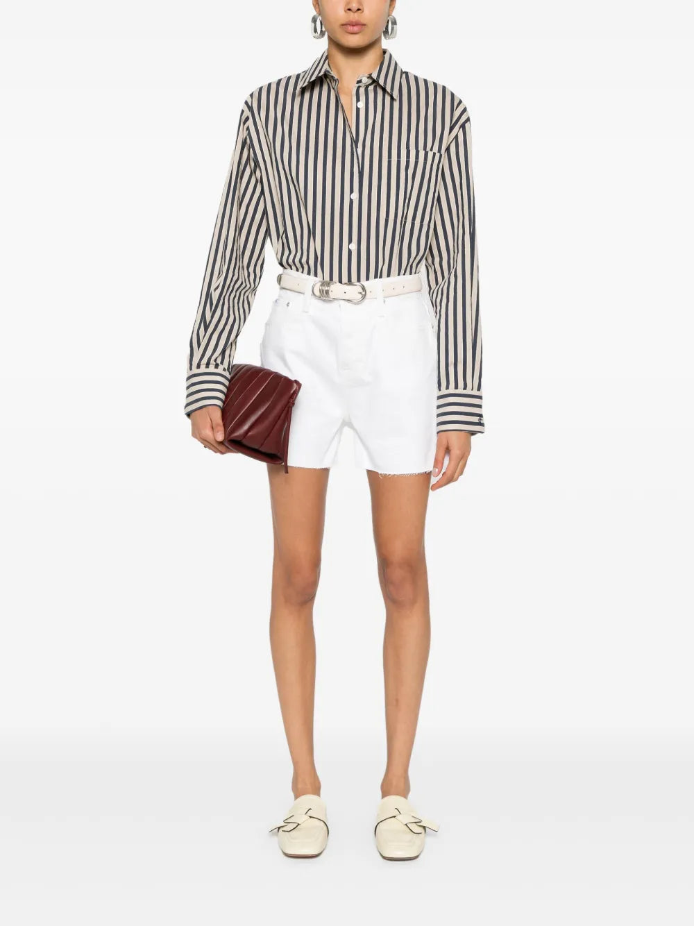 Raw-Cut Denim Shorts