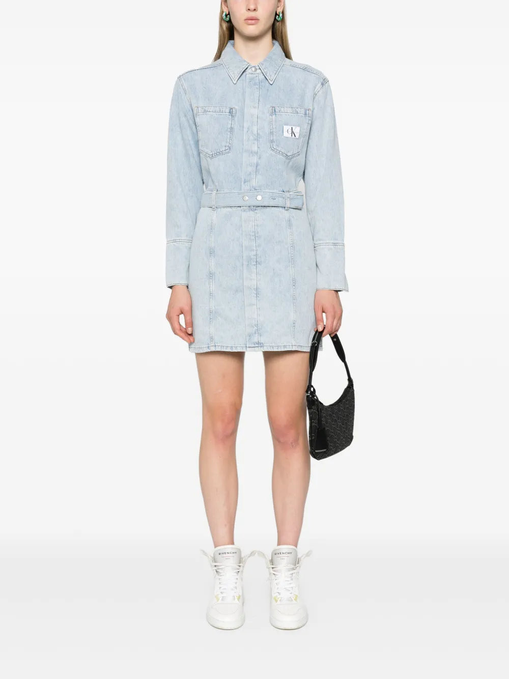 Belted Denim Minidress