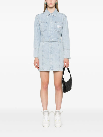Belted Denim Minidress