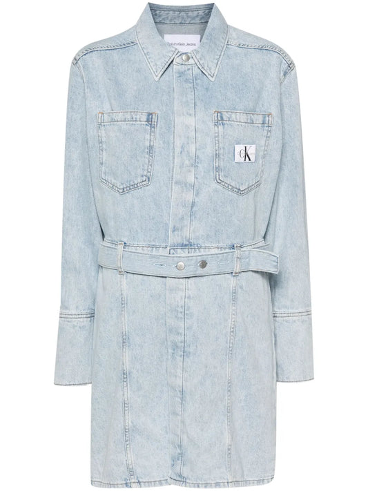 Belted Denim Minidress