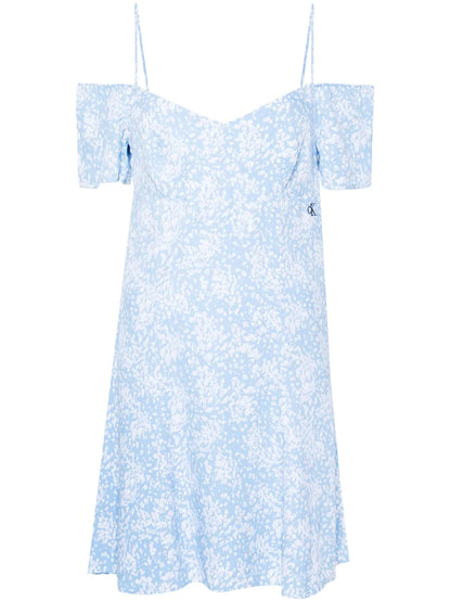 Cold-Shoulder Flared Mini Dress