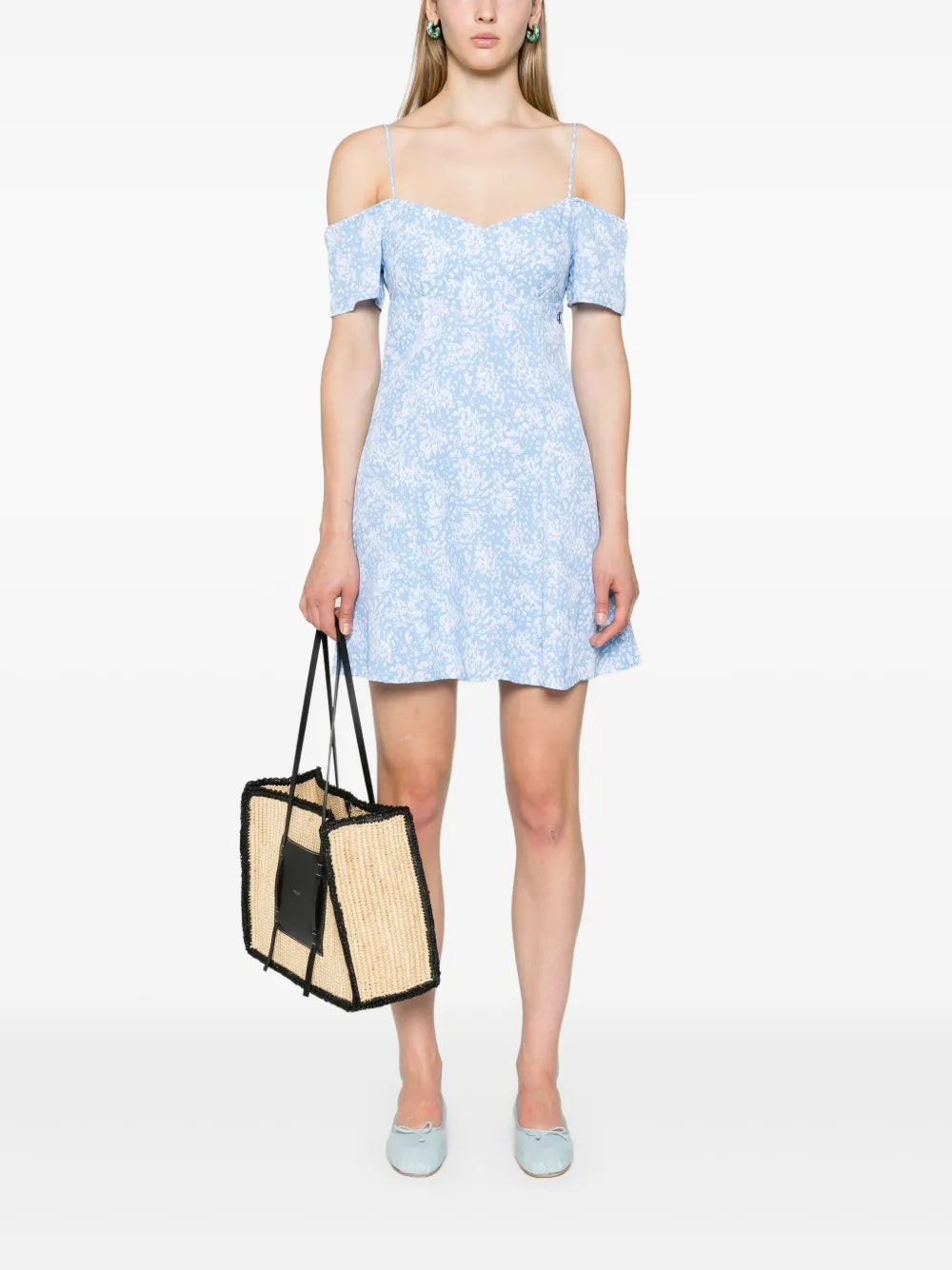Cold-Shoulder Flared Mini Dress