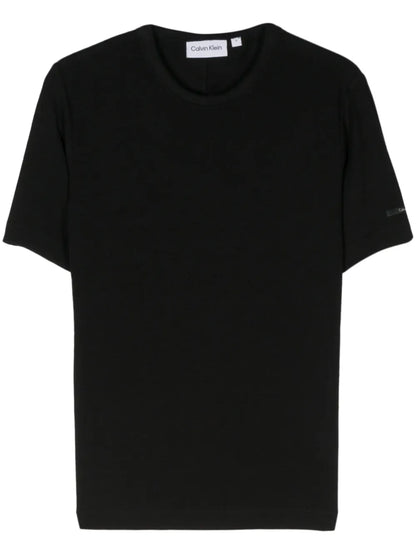 Logo-Patch Fine-Ribbed T-Shirt
