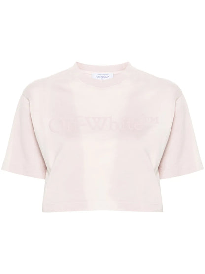 Rubberised-Logo Cropped T-Shirt