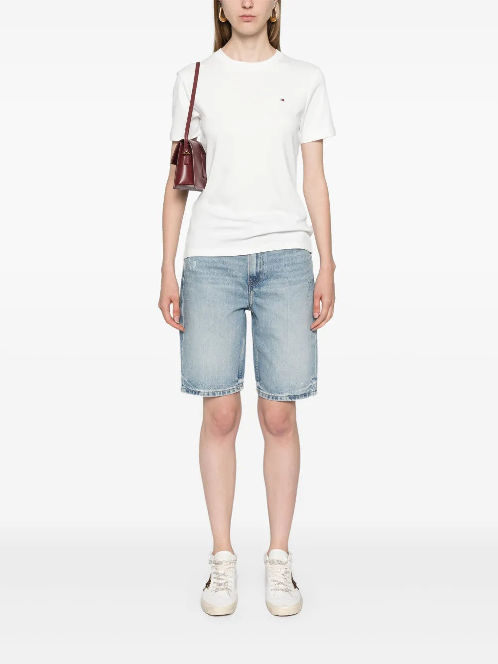 Flag-Embroidered Cotton T-Shirt
