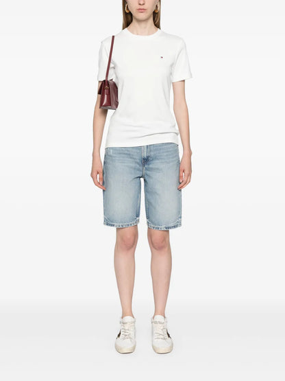Flag-Embroidered Cotton T-Shirt
