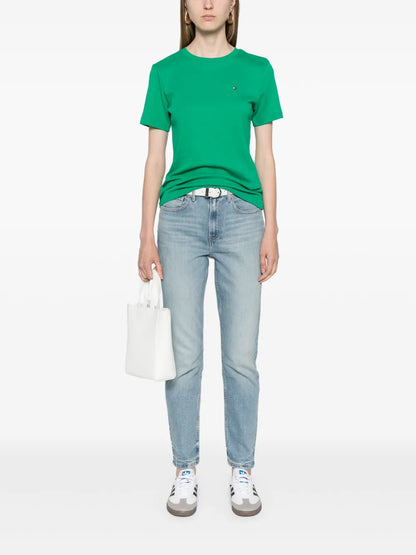 Flag-Embroidered Cotton T-Shirt