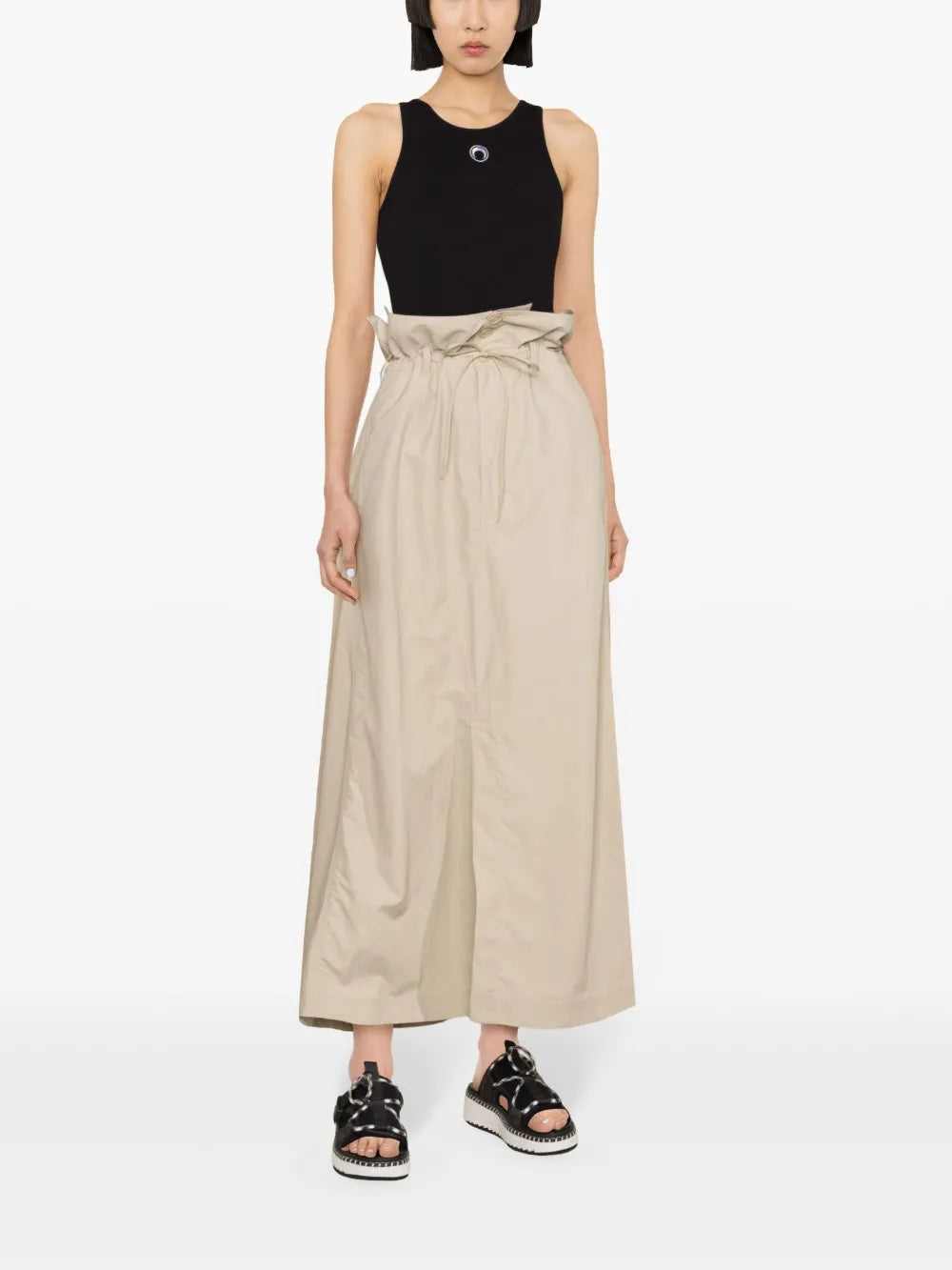 A-Line Crinkled Maxi Skirt