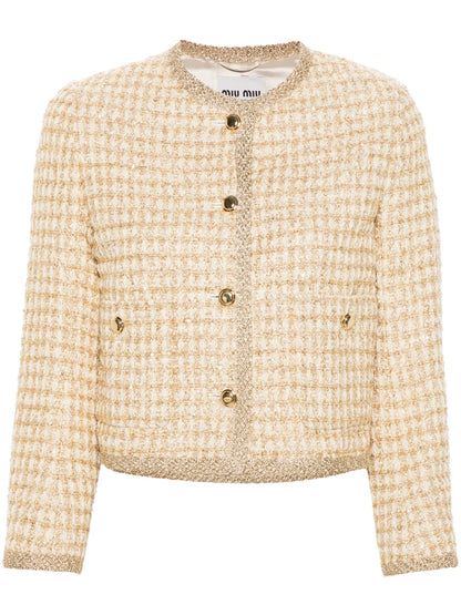 Logo-Patch Tweed Jacket