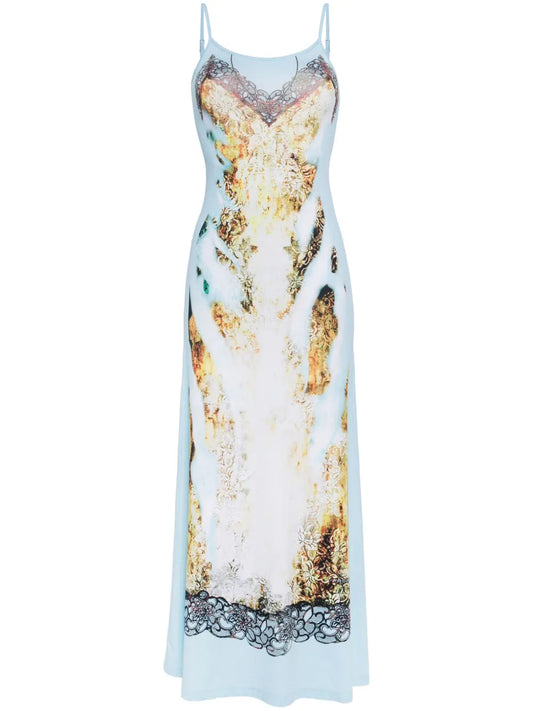 Graphic-Print Slip Dress