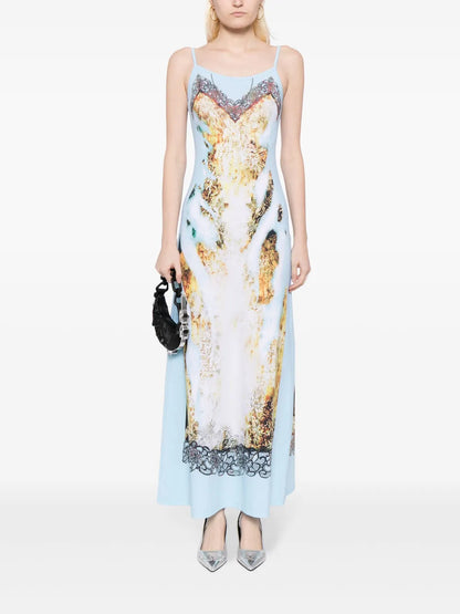 Graphic-Print Slip Dress