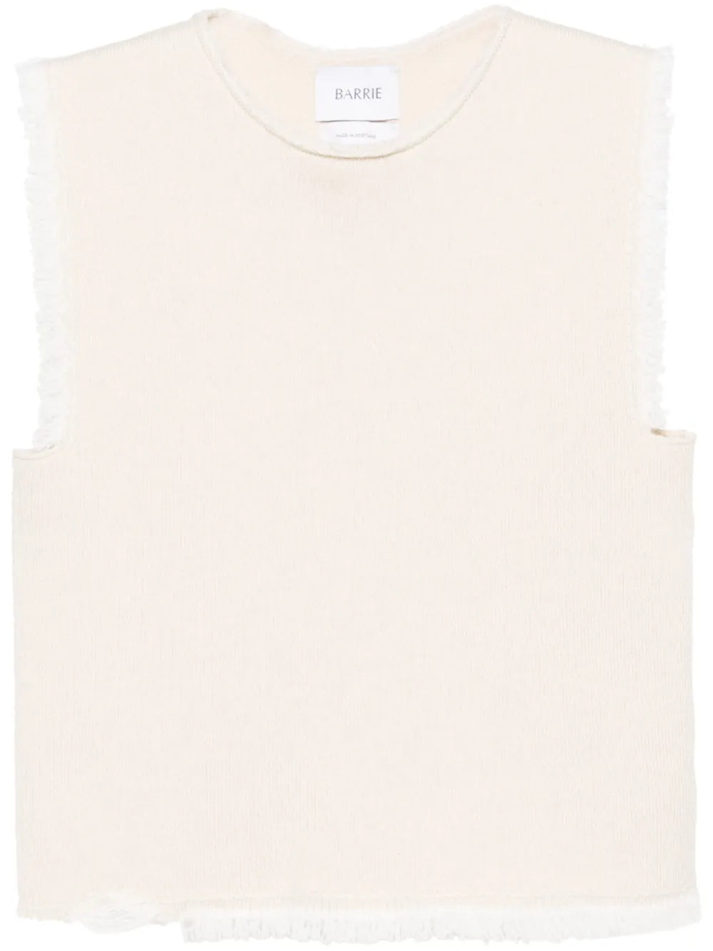 Frayed-Detailing Knitted Top