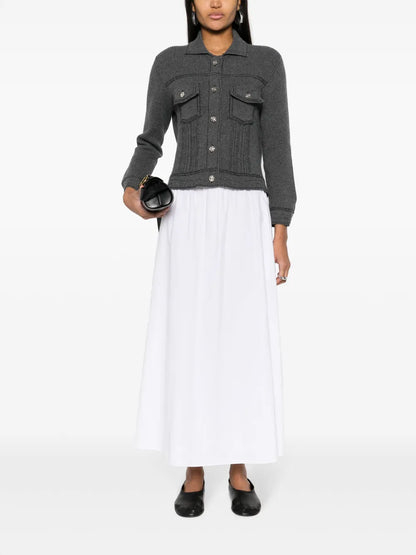 Contrast-Stitch Knitted Jacket