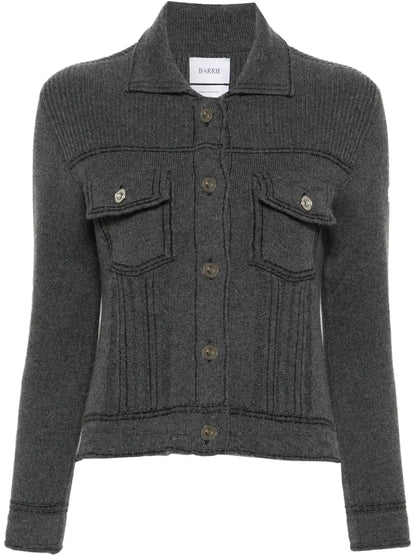 Contrast-Stitch Knitted Jacket