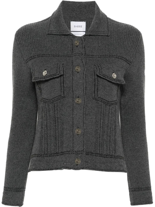 Contrast-Stitch Knitted Jacket