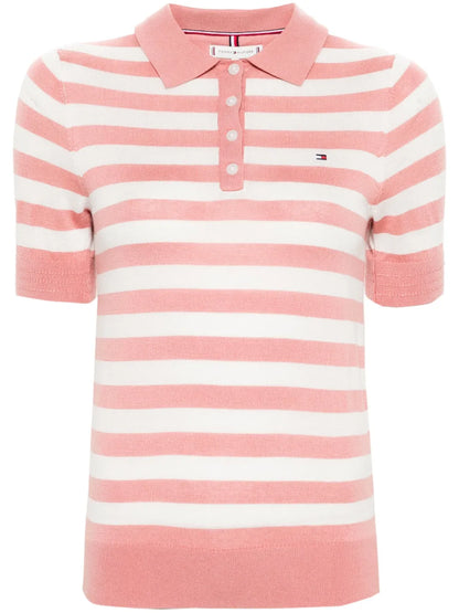 Striped Knitted Polo Shirt