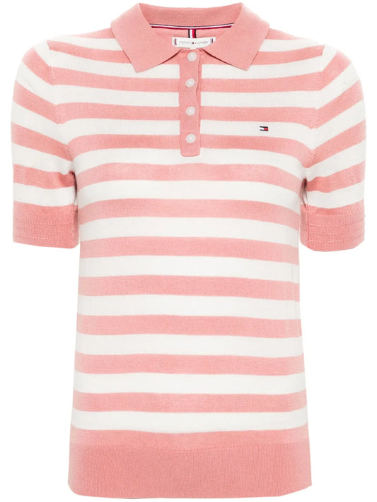 Striped Knitted Polo Shirt