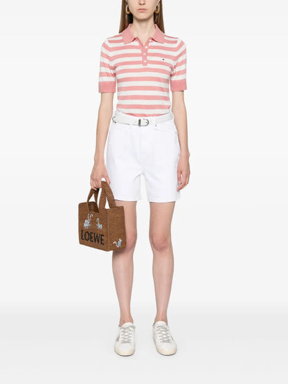 Striped Knitted Polo Shirt