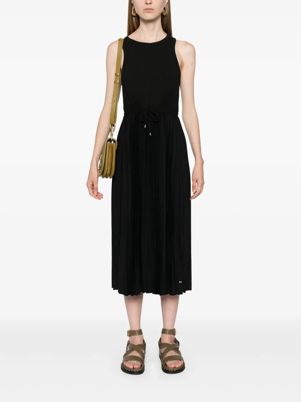 Sleeveless Pleated Midi Dress