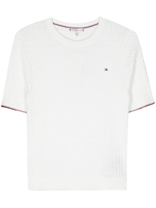 Logo-Embroidered Knitted Top