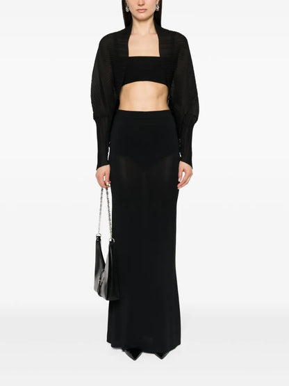 Open-Front Pleated Jacket