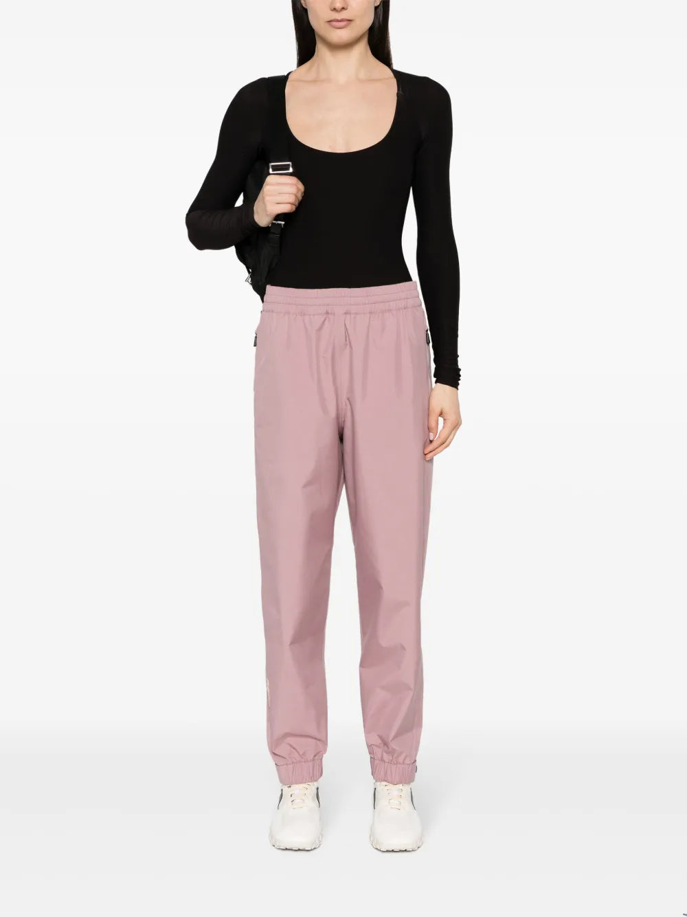 Elasticated-Waist Tapered Track Pants
