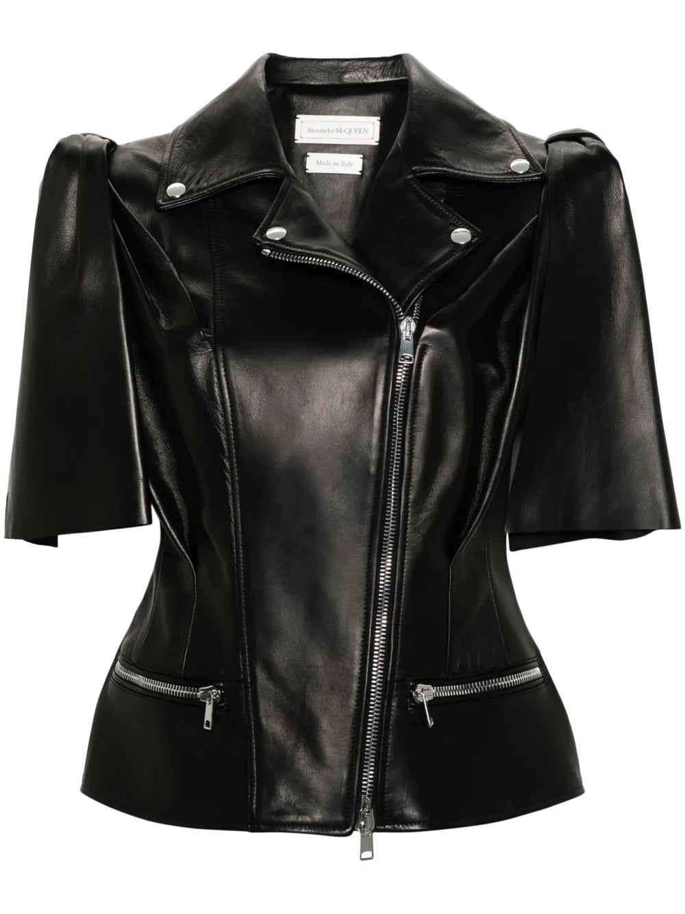 Knotted Bow Leather Biker Vest