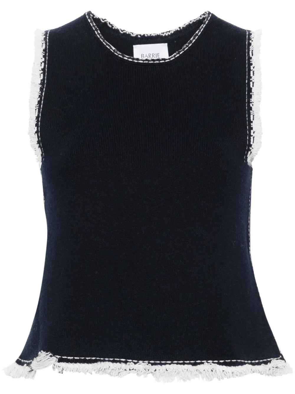 Frayed-Detailing Knitted Top
