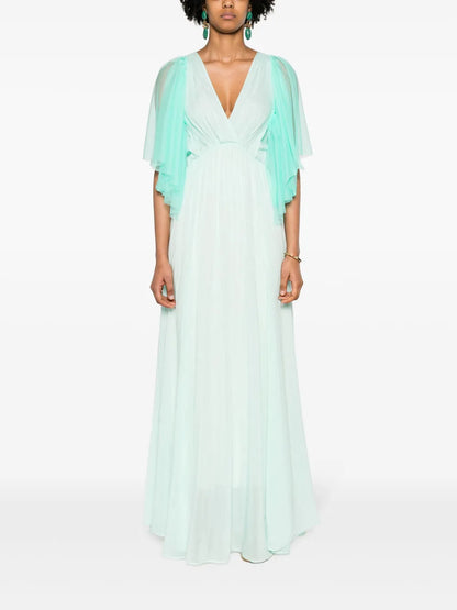 Tulle-Panelled Cotton-Silk Dress