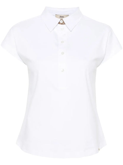 Logo-Tape Cotton Polo Top