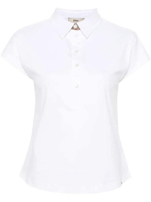 Logo-Tape Cotton Polo Top