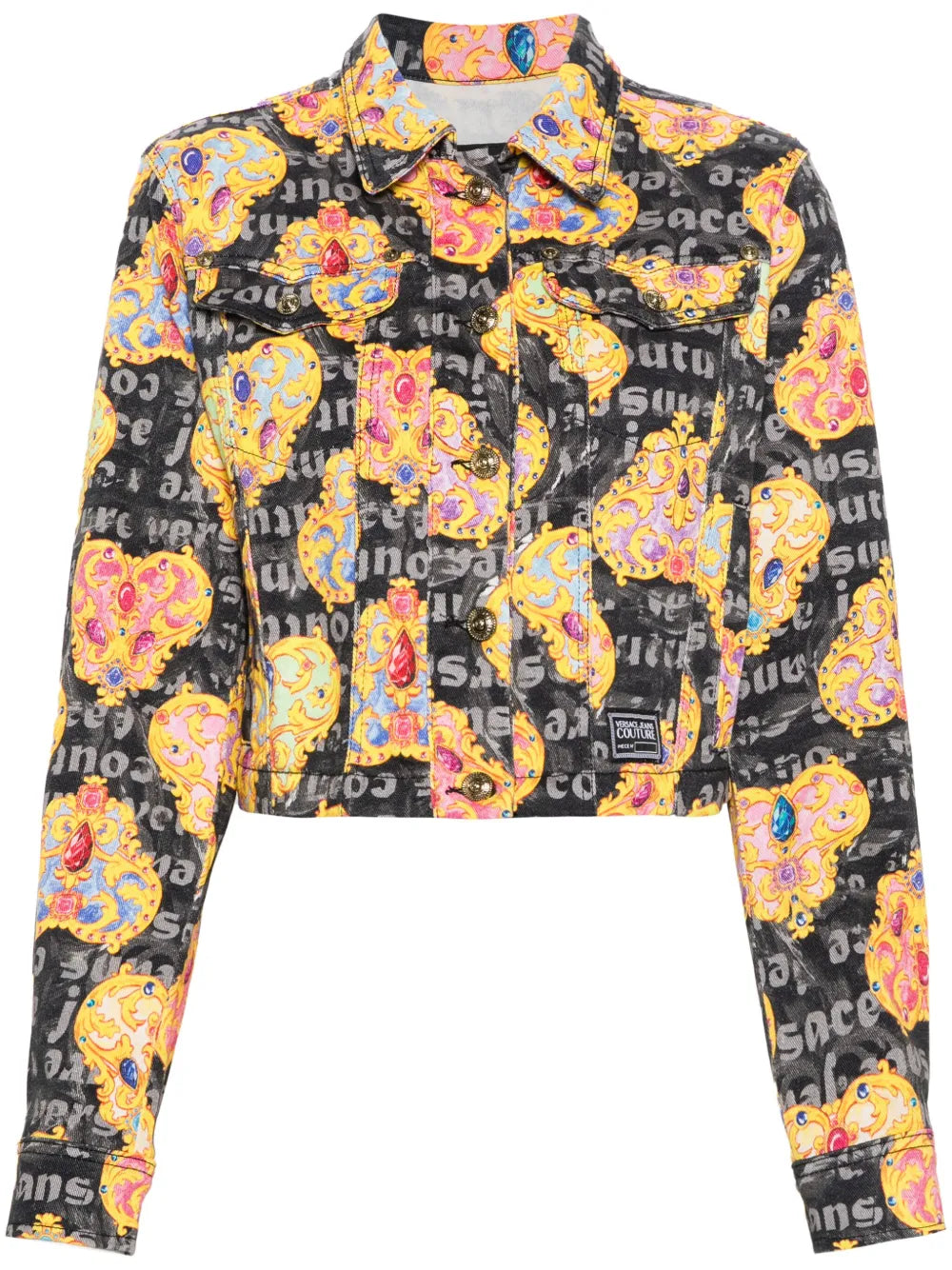 Heart Couture-Print Denim Jacket