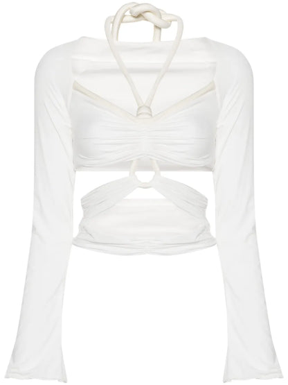 Rope-Detailed Cut-Out Top