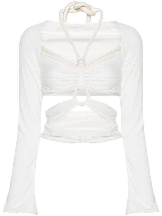 Rope-Detailed Cut-Out Top