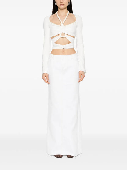 Rope-Detailed Cut-Out Top