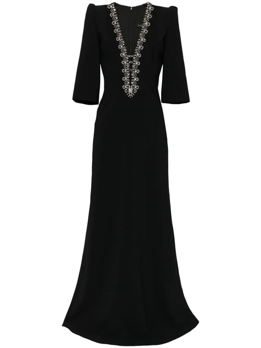 Rive Gauche Crystal-Embellished Gown
