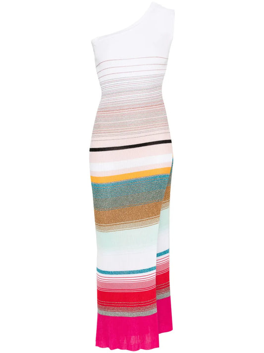 One-Shoulder Knitted Maxi Dress
