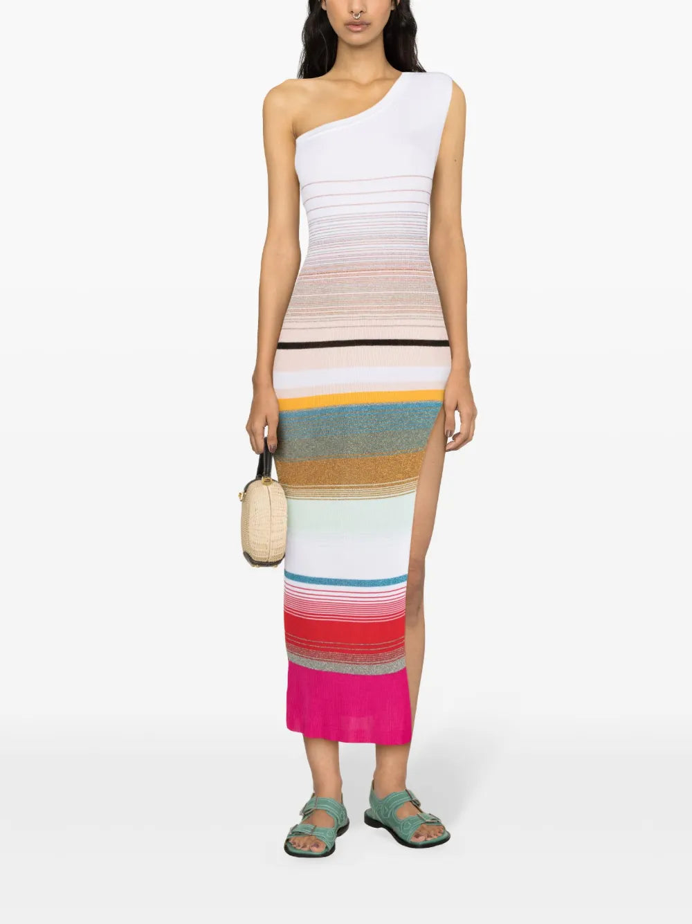 One-Shoulder Knitted Maxi Dress