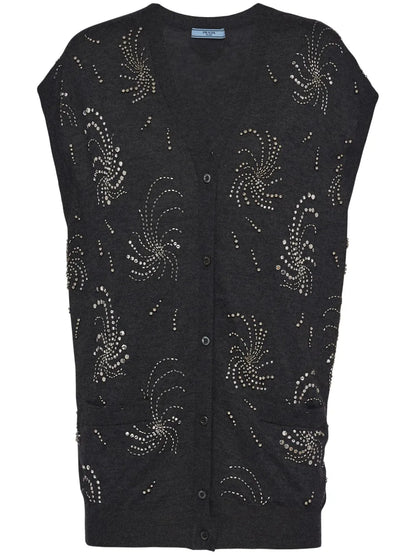 Embellished Cashmere Vest