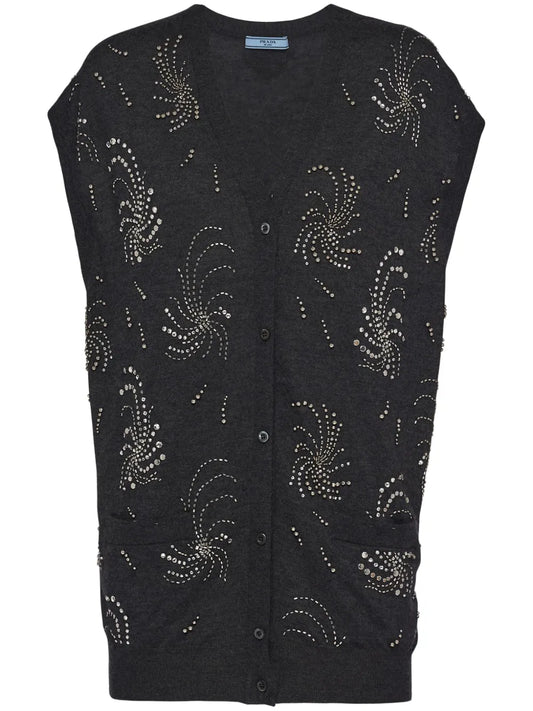 Embellished Cashmere Vest