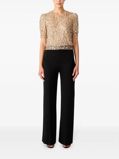 Carey Wide-Leg Satin Trousers