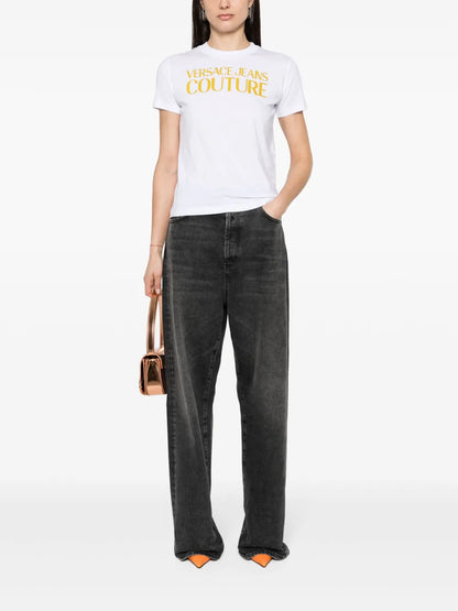 Logo-Print Glittered T-Shirt