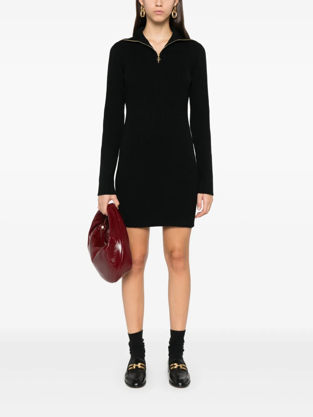Ribbed-Knit Mini Dress